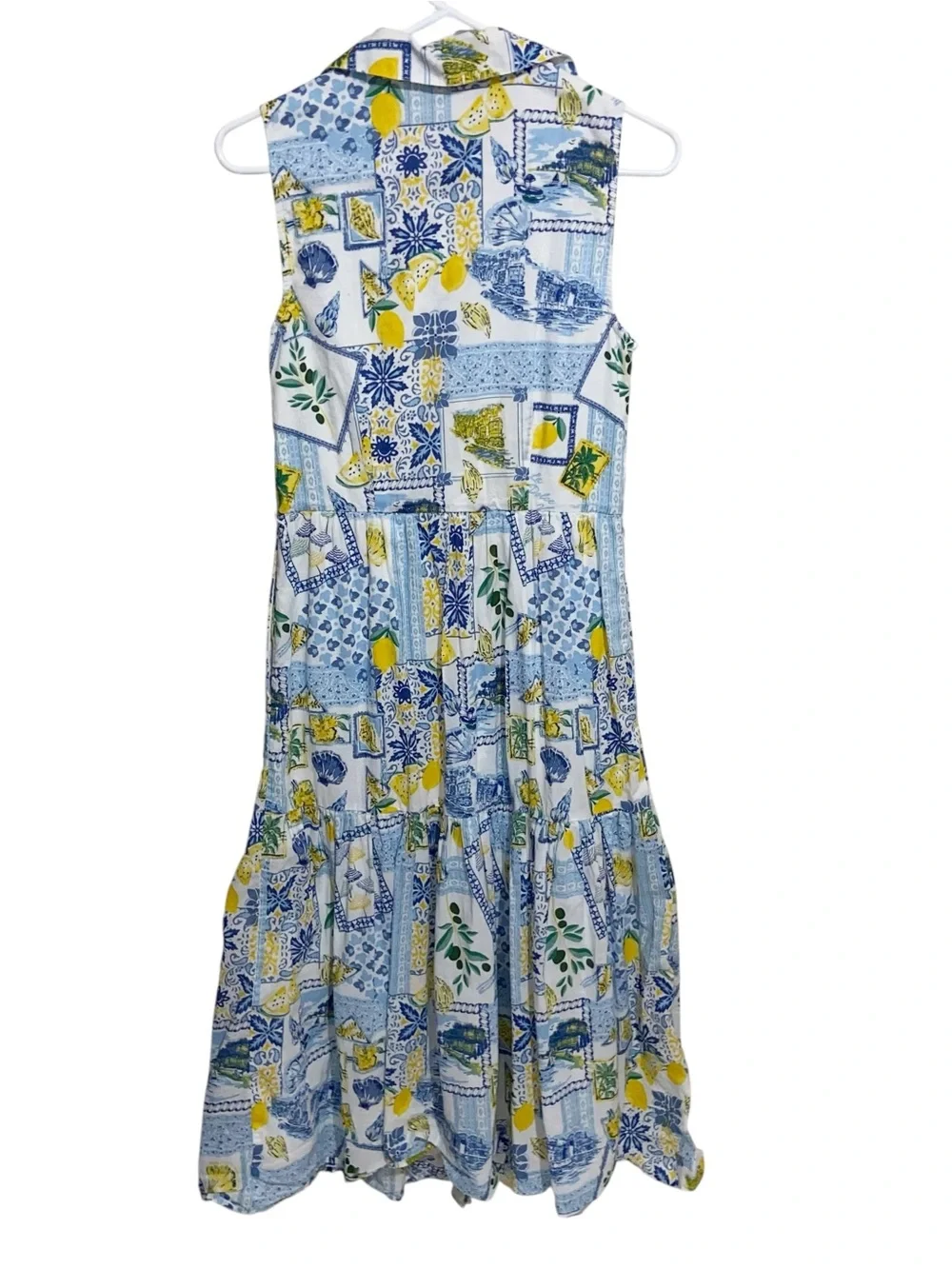 J. Crew Dress Womens Size 0 La Dolce Vita Lemons Coastal Preppy Midi Resortwear